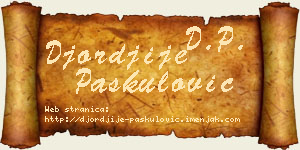 Đorđije Paskulović vizit kartica